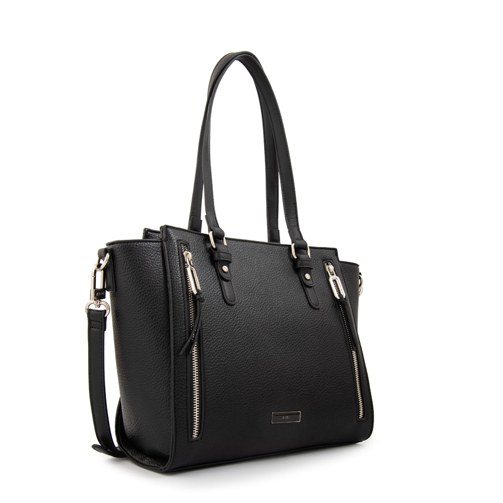 Cartera Dos Asas Penny Granulado Negro