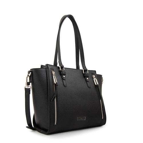 Cartera Dos Asas Penny Granulado Negro