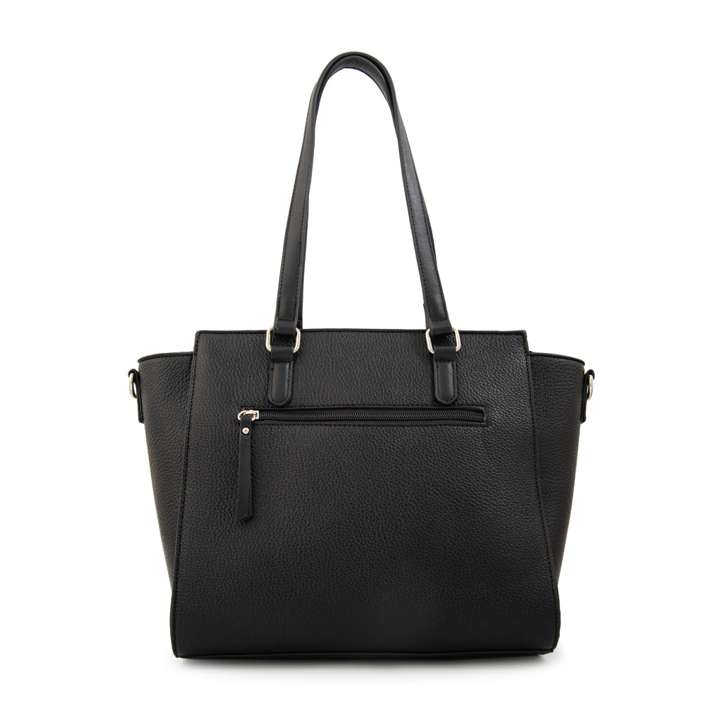 Cartera Dos Asas Penny Granulado Negro
