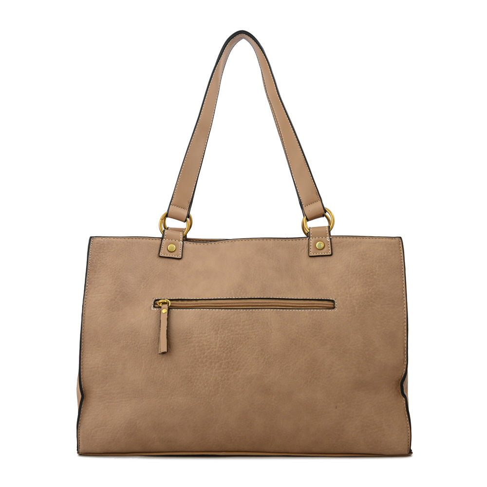 Cartera Dos Asas Nina Beige