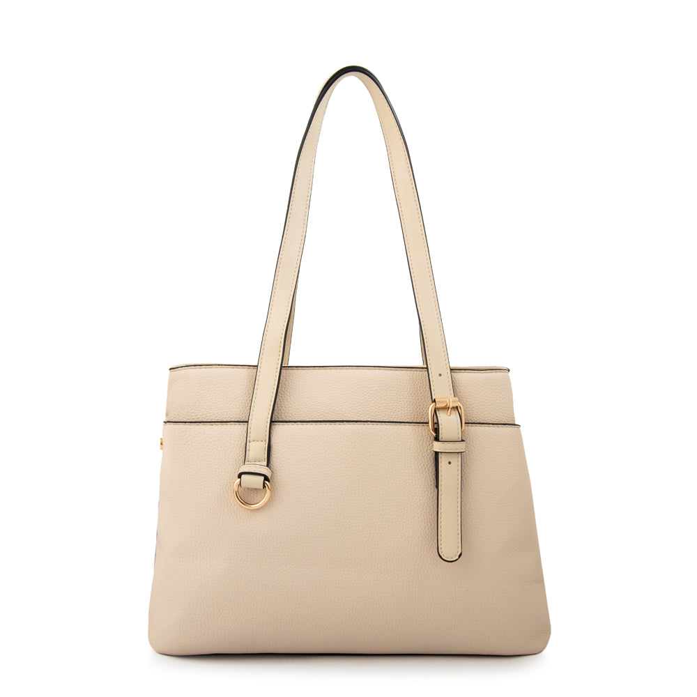 Cartera Dos Asas Ludovica Blanco Crudo