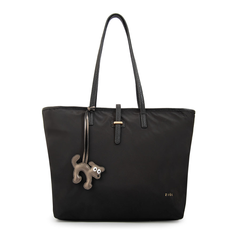 Cartera Dos Asas Bianca Nylon Negro