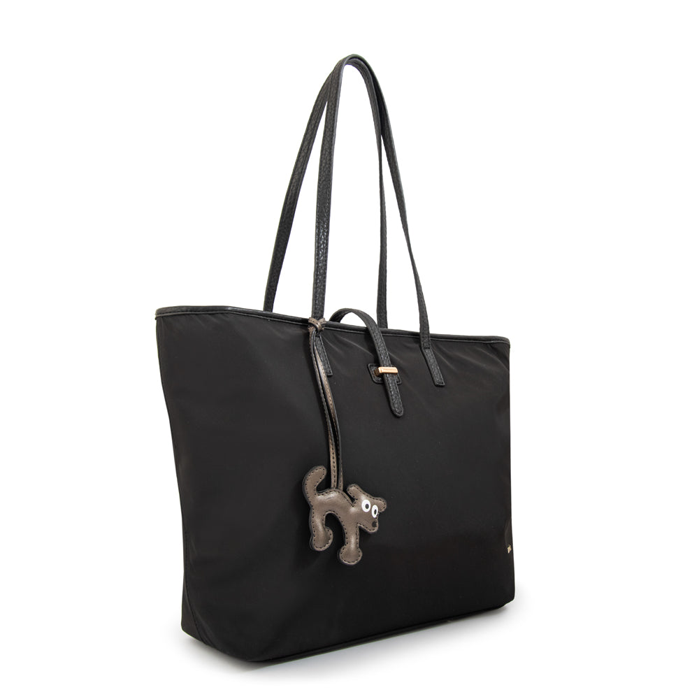 Cartera Dos Asas Bianca Nylon Negro