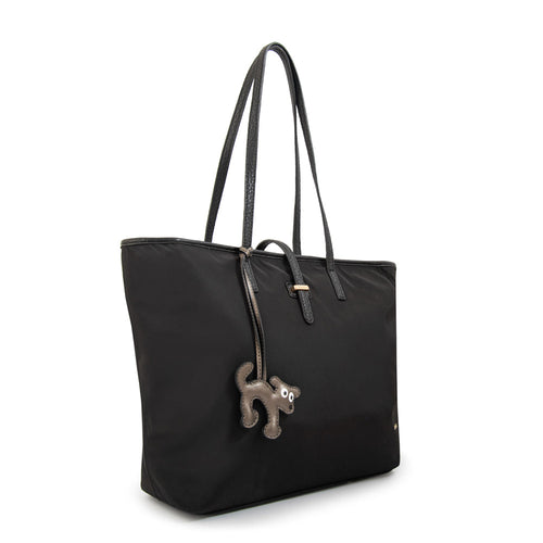 Cartera Dos Asas Bianca Nylon Negro