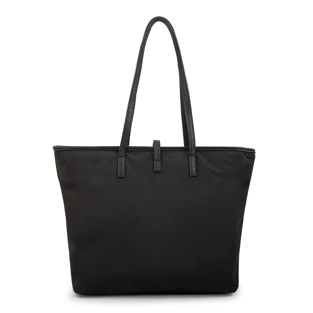 Cartera Dos Asas Bianca Nylon Negro
