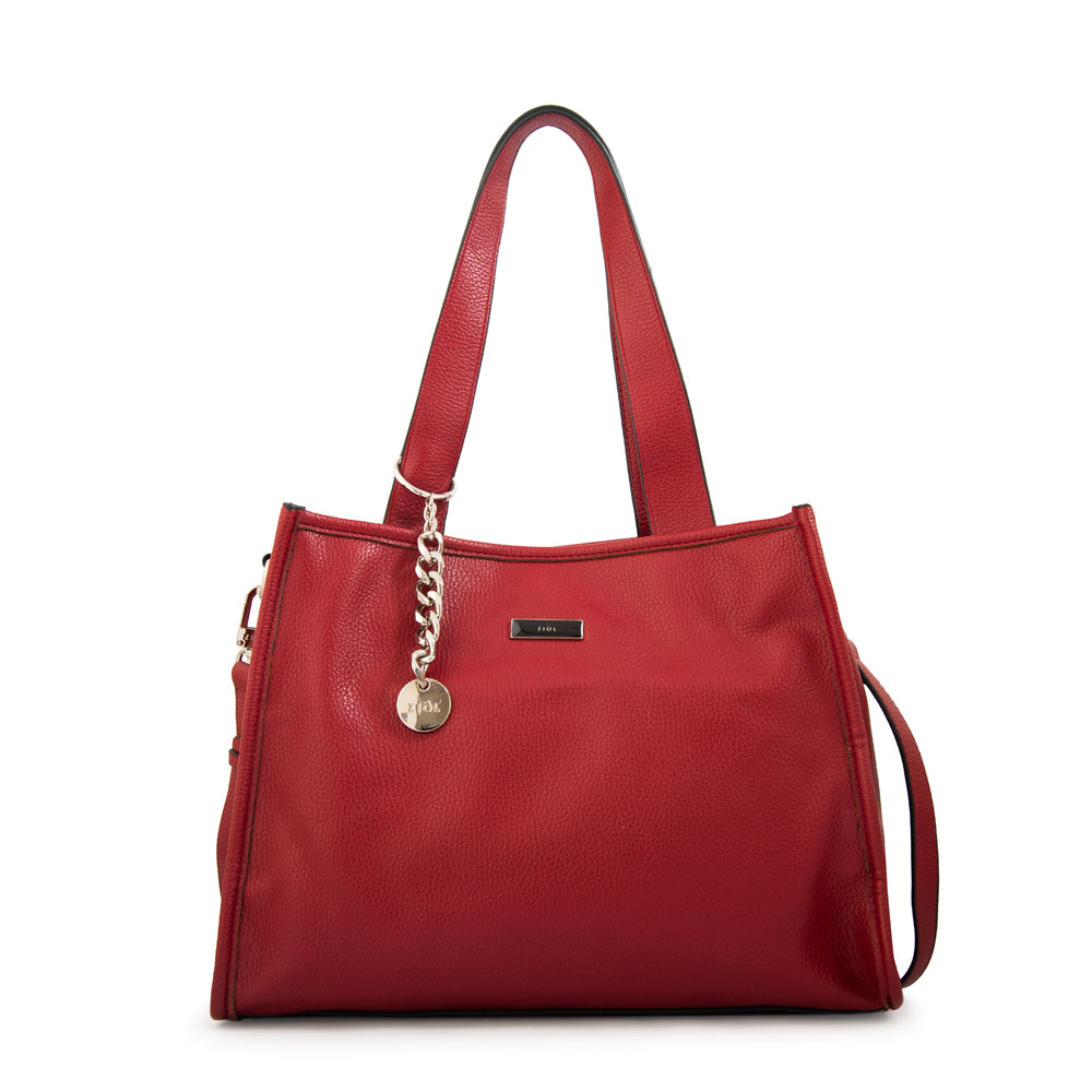 Cartera Dos Asas Renatta Rojo Oscuro