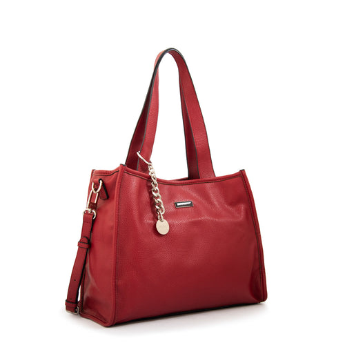 Cartera Dos Asas Renatta Rojo Oscuro