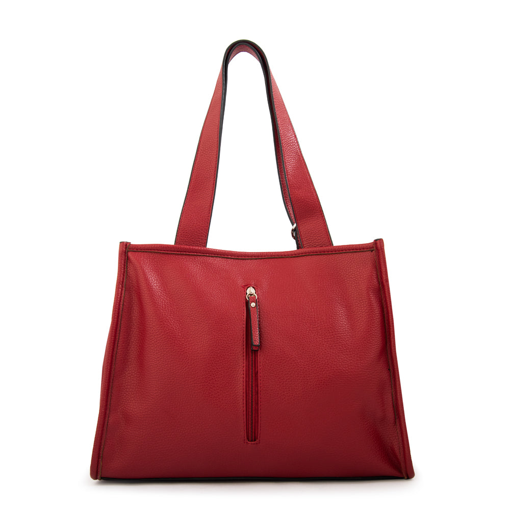 Cartera Dos Asas Renatta Rojo Oscuro