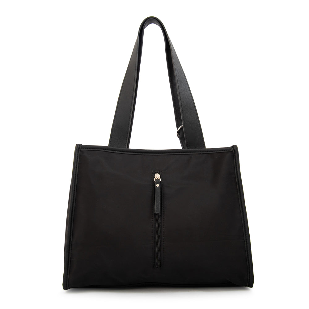 Cartera Dos Asas Renatta Nylon Negro