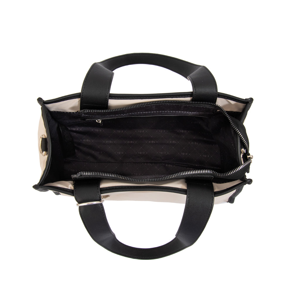 Cartera Dos Asas Renatta Nylon Blanco Crudo