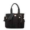Cartera Dos Asas Porta Laptop Elina Nylon Negro