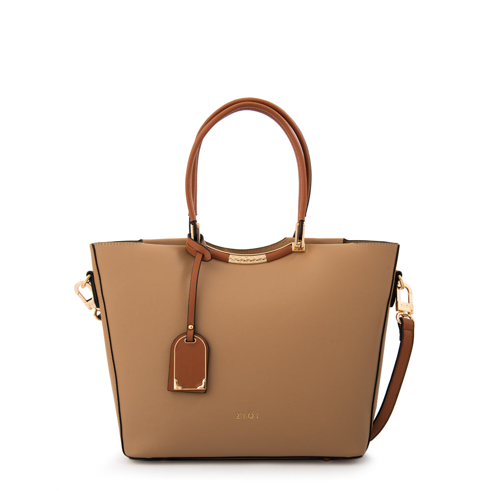 Cartera Dos Asas Mandela Beige