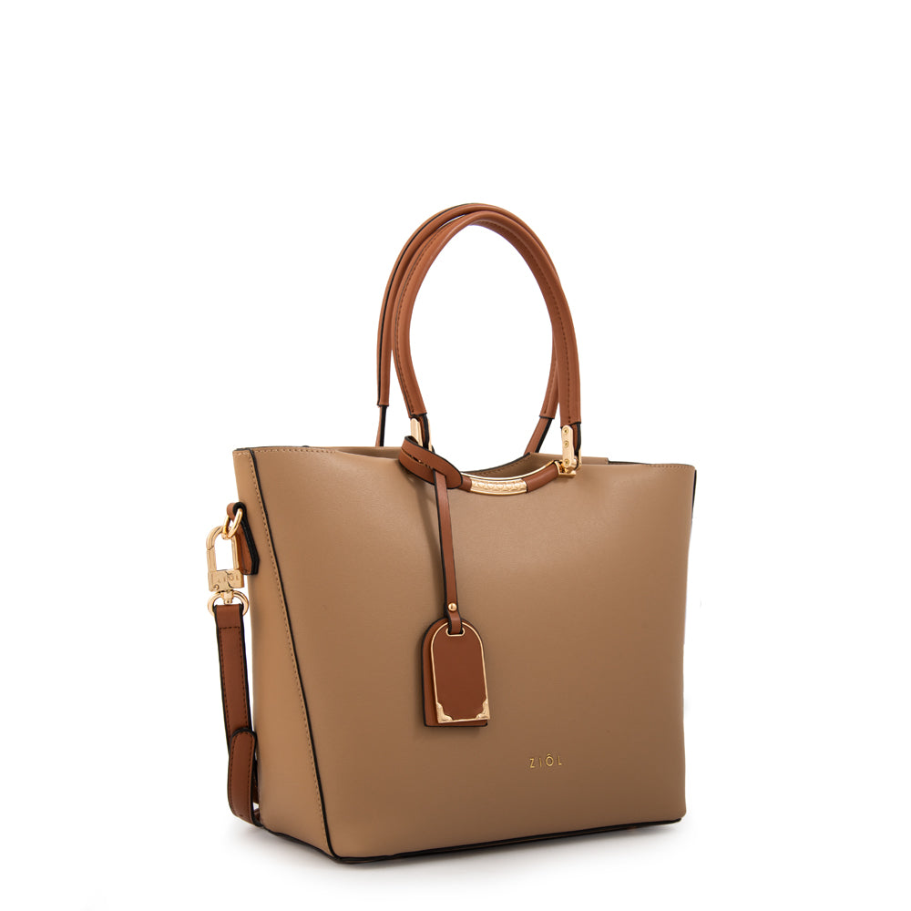 Cartera Dos Asas Mandela Beige
