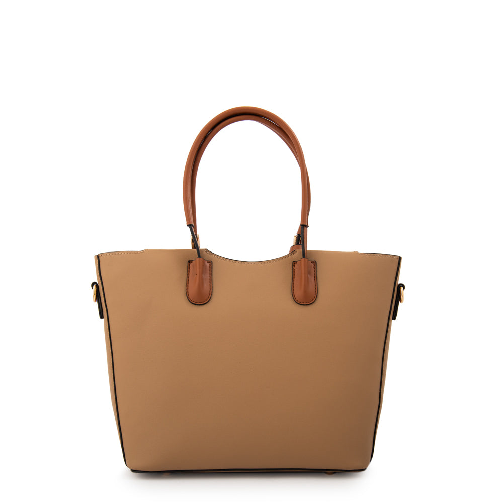 Cartera Dos Asas Mandela Beige