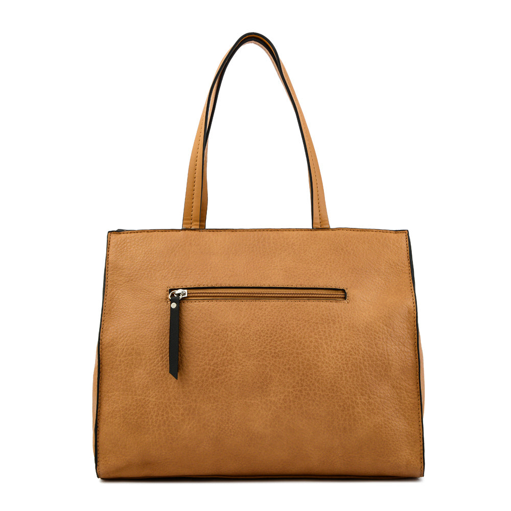 Cartera Dos Asas Saray Camel