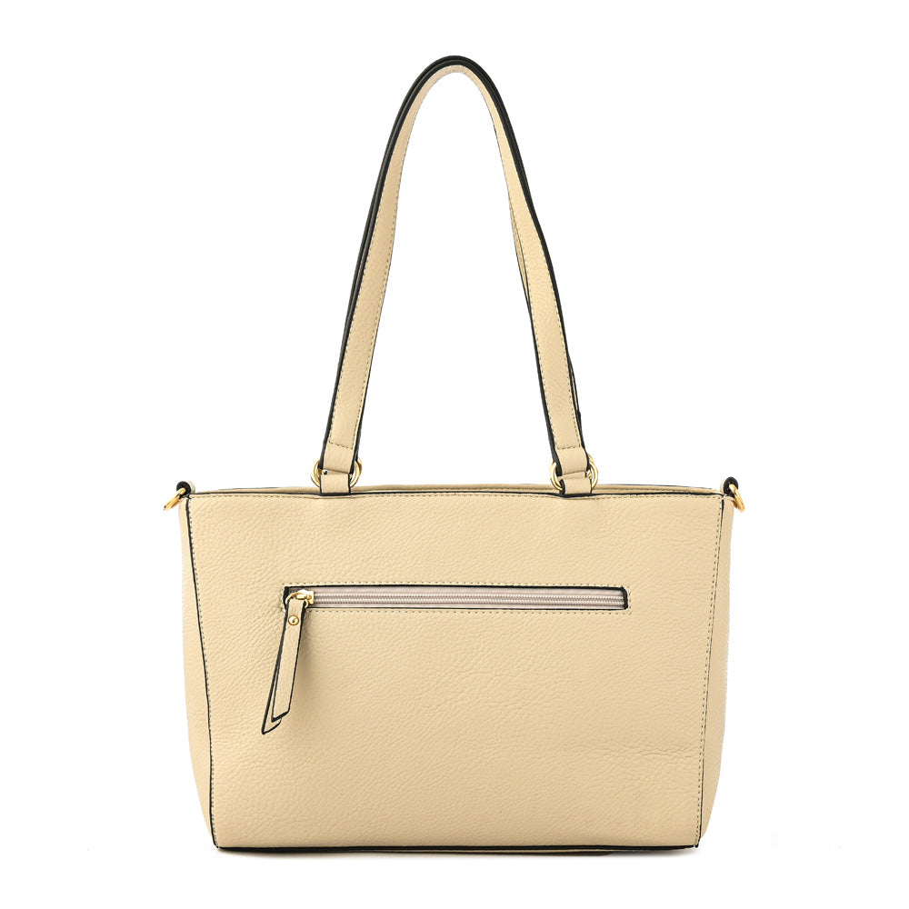 Cartera Dos Asas Agata Beige