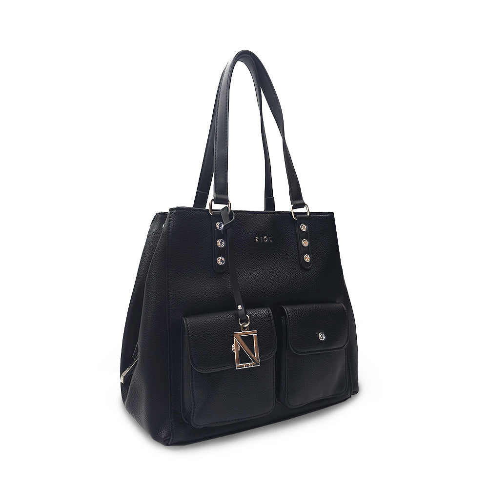 Cartera Dos Asas Alisa Negro
