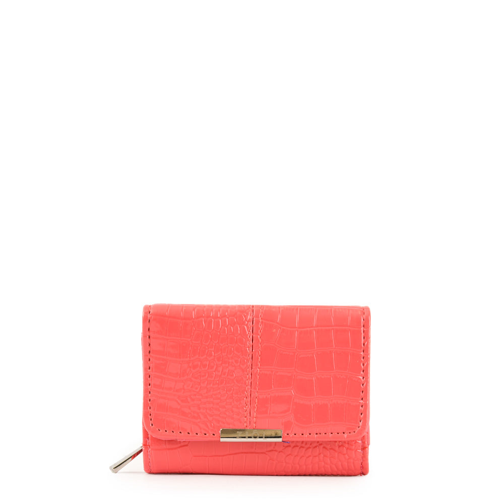 Billetera Cierre Exterior Caroline Coral