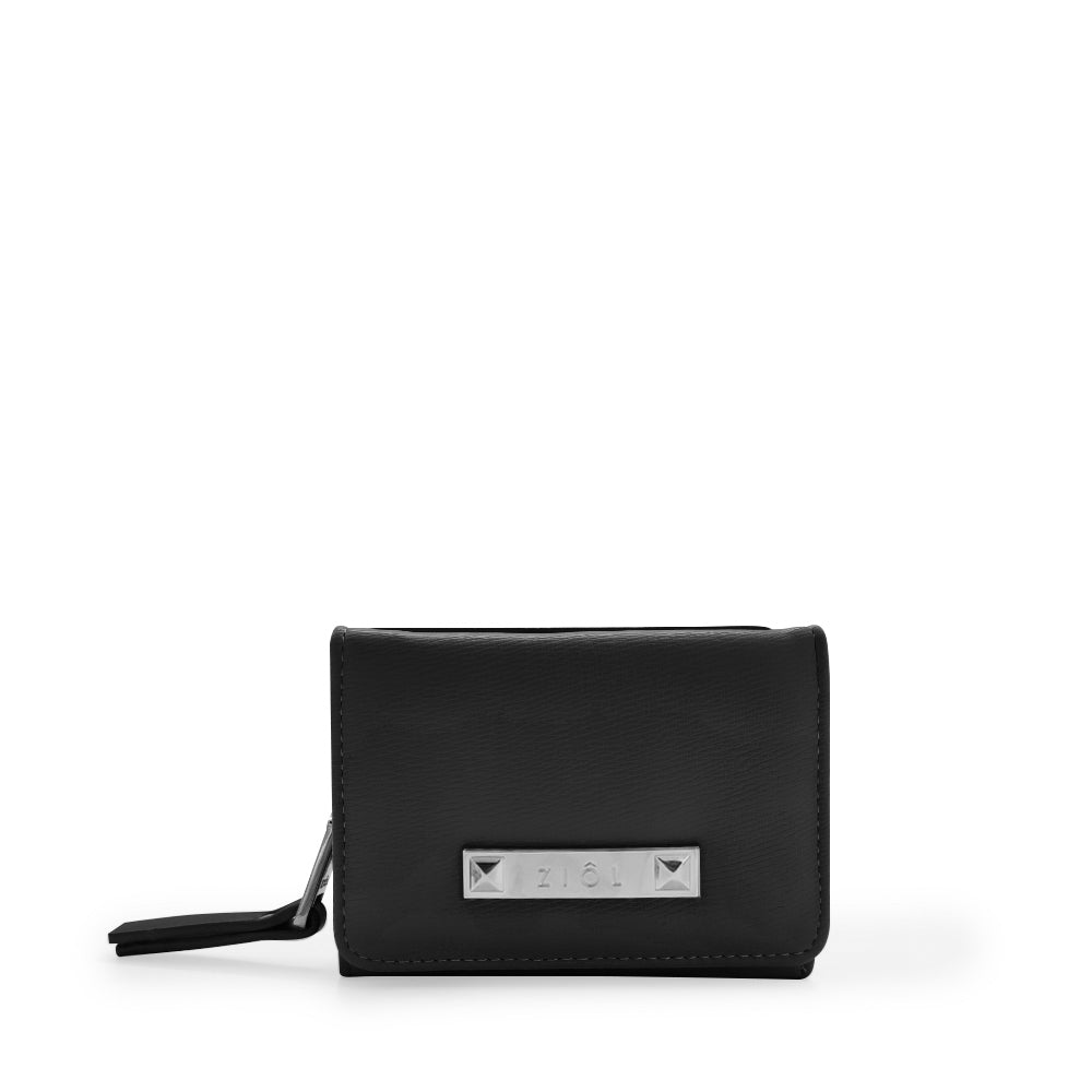 Billetera Pequeña Cierre Exterior Fraila Negro