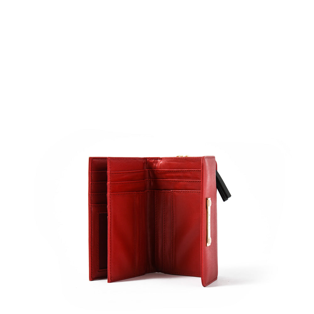 Billetera Cierre Exterior Fraila Rojo