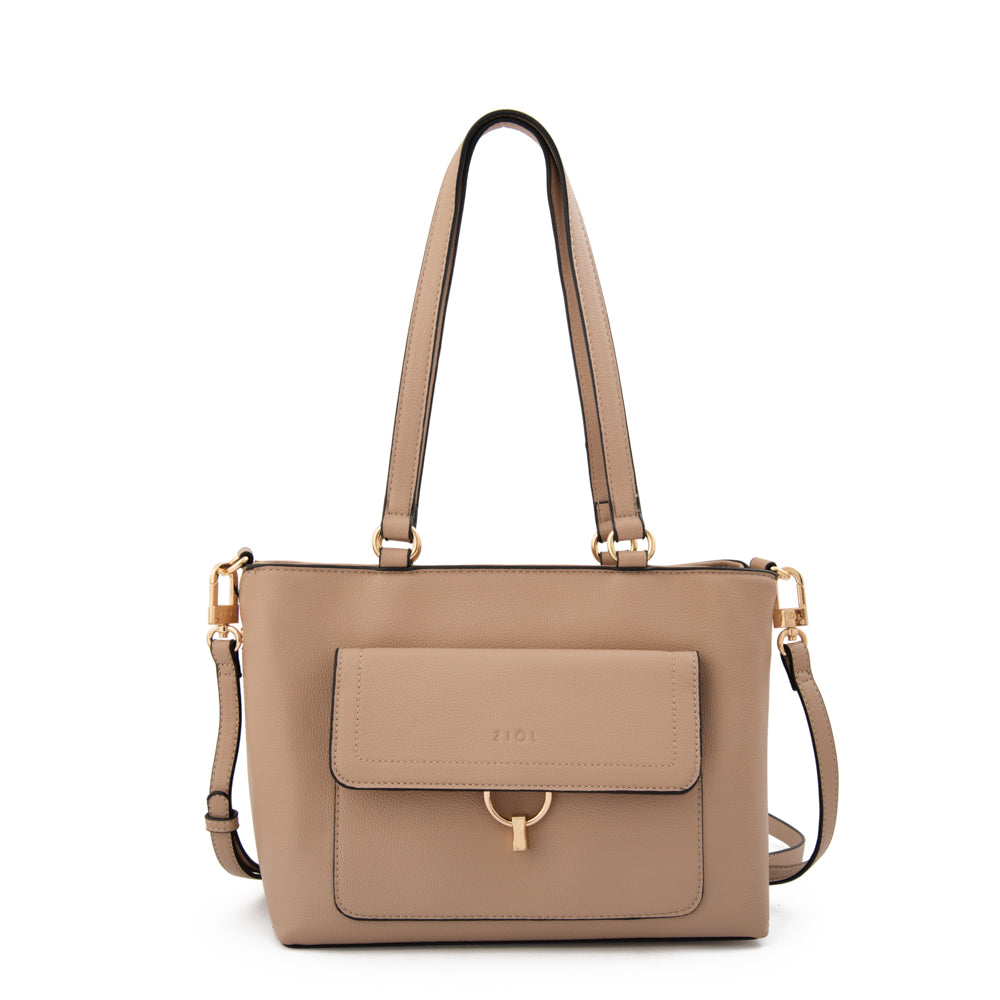 Cartera Dos Asas Griselda Beige