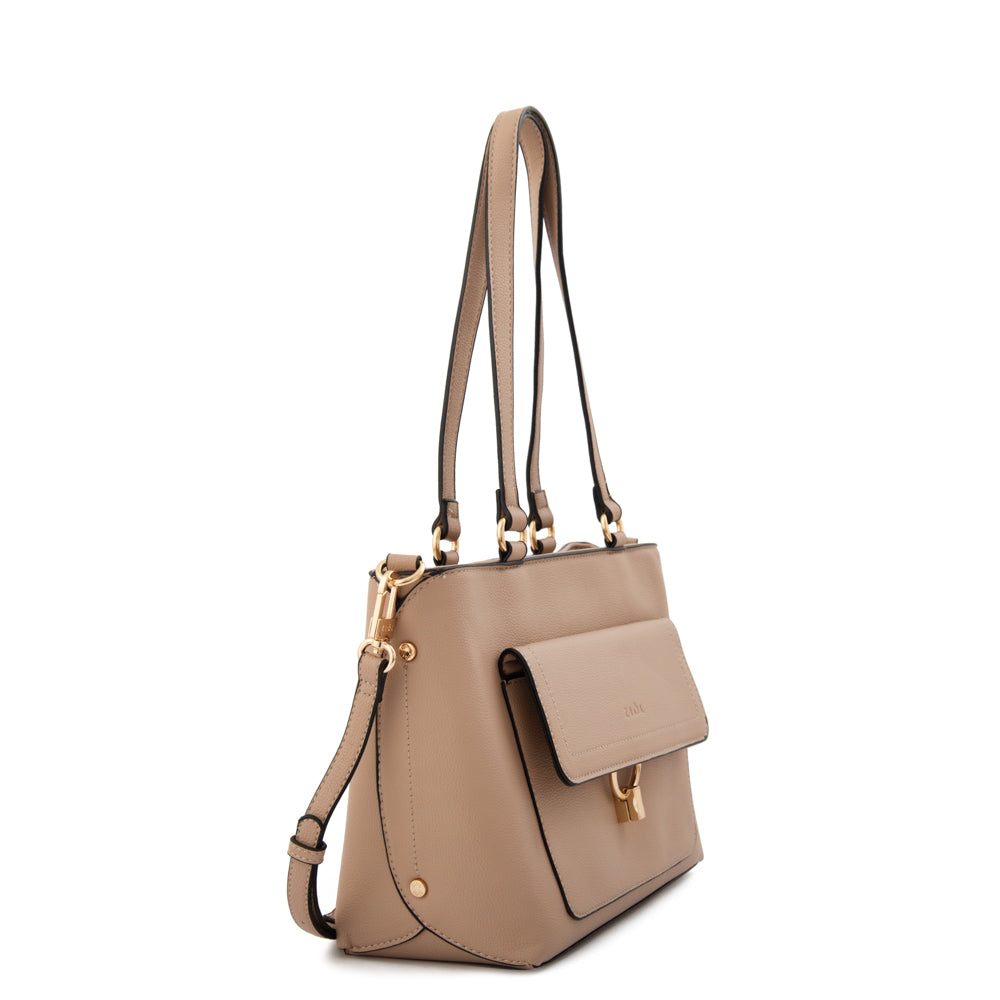Cartera Dos Asas Griselda Beige