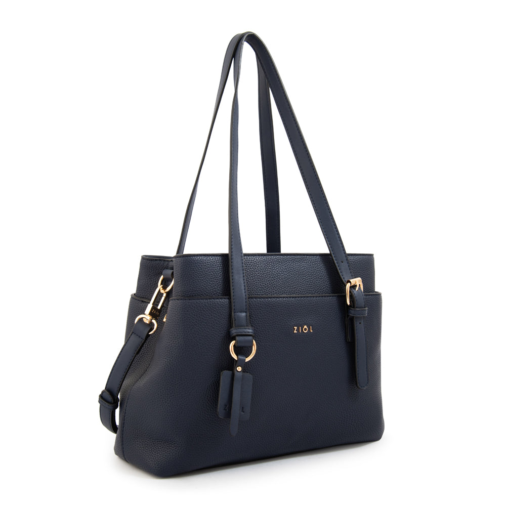 Cartera Dos Asas Ludovica Azul Oscuro