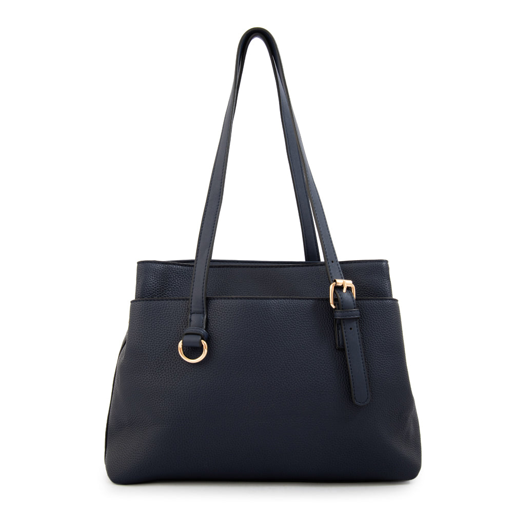Cartera Dos Asas Ludovica Azul Oscuro