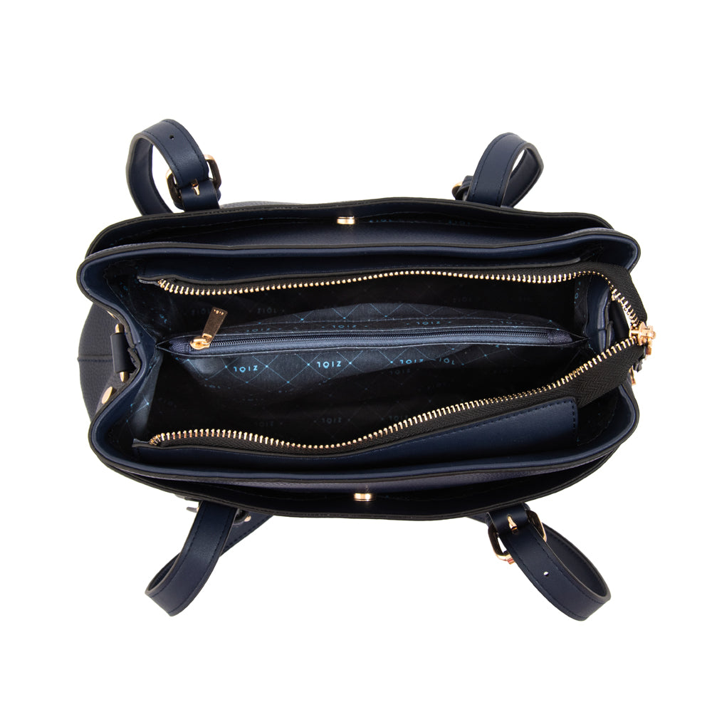 Cartera Dos Asas Ludovica Azul Oscuro