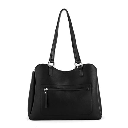 Cartera Dos Asas Malva Negro