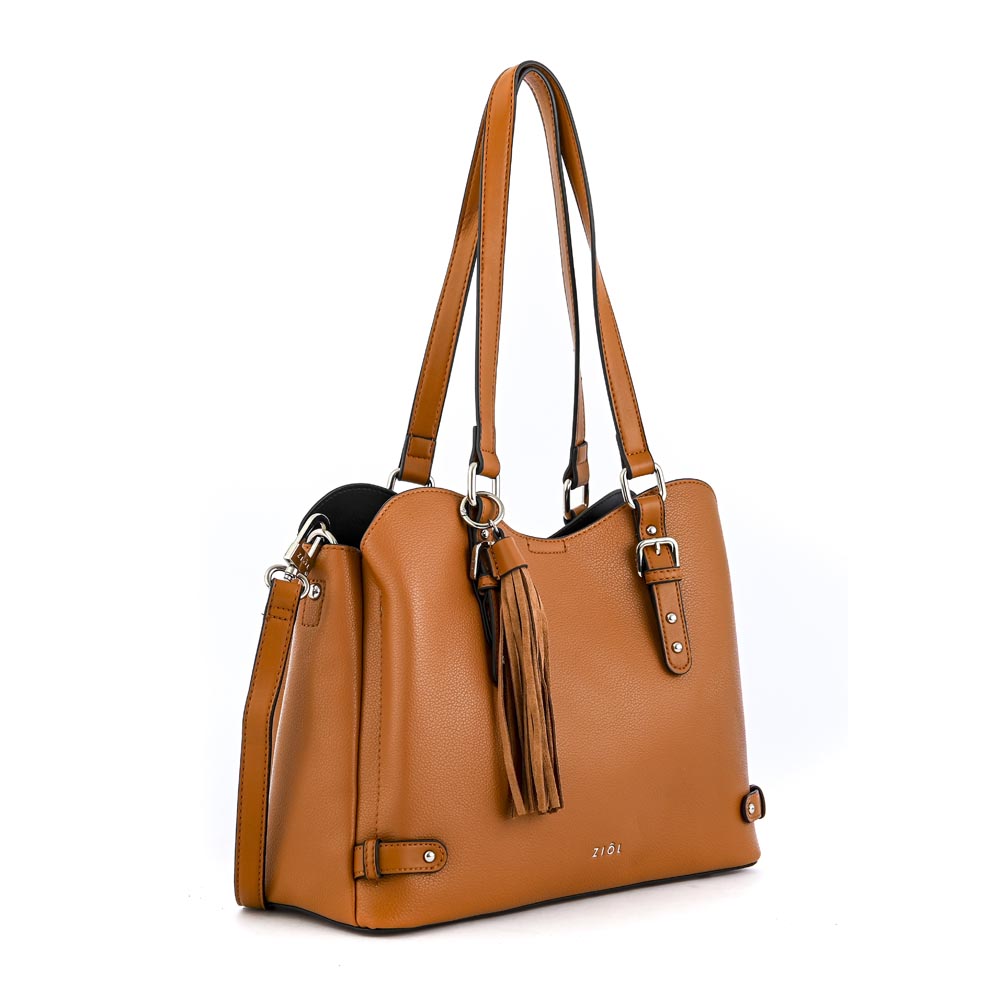 Cartera Dos Asas Malva Café