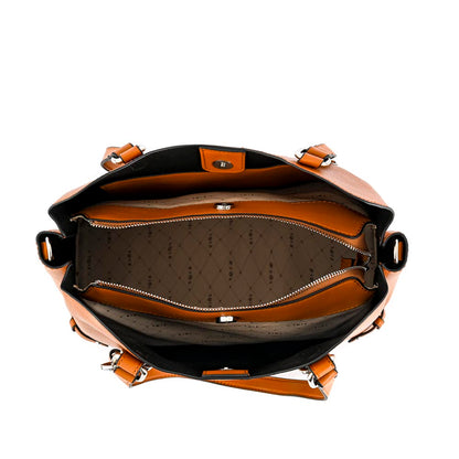 Cartera Dos Asas Malva Café