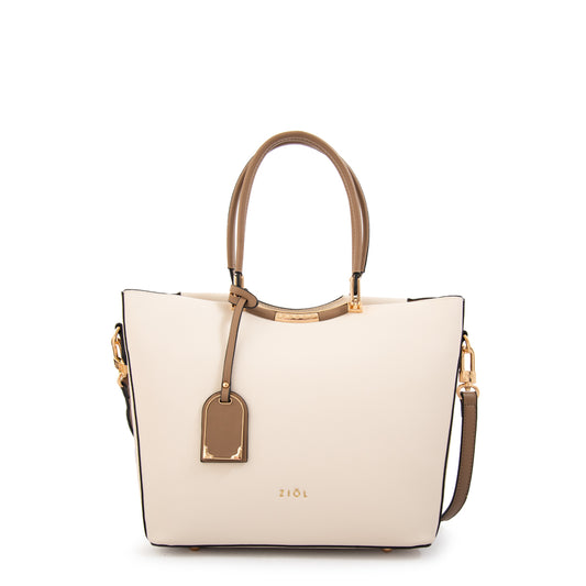 Cartera Dos Asas Mandela Blanco Crudo