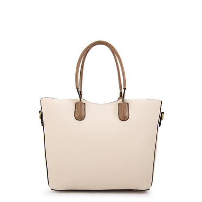 Cartera Dos Asas Mandela Blanco Crudo