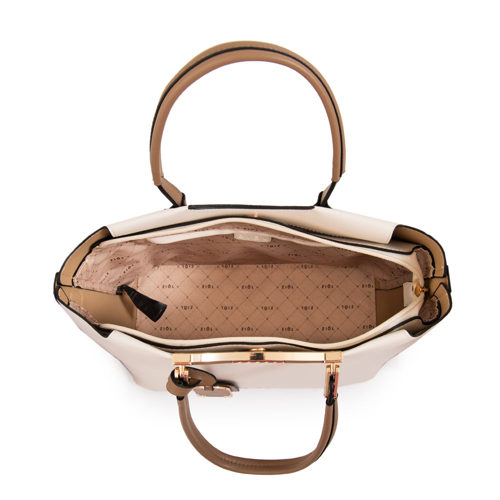 Cartera Dos Asas Mandela Blanco Crudo