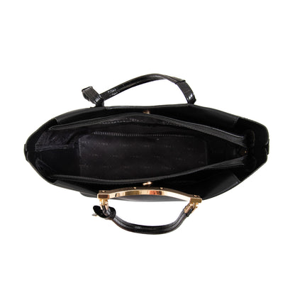Cartera Dos Asas Grande Mandela Negro