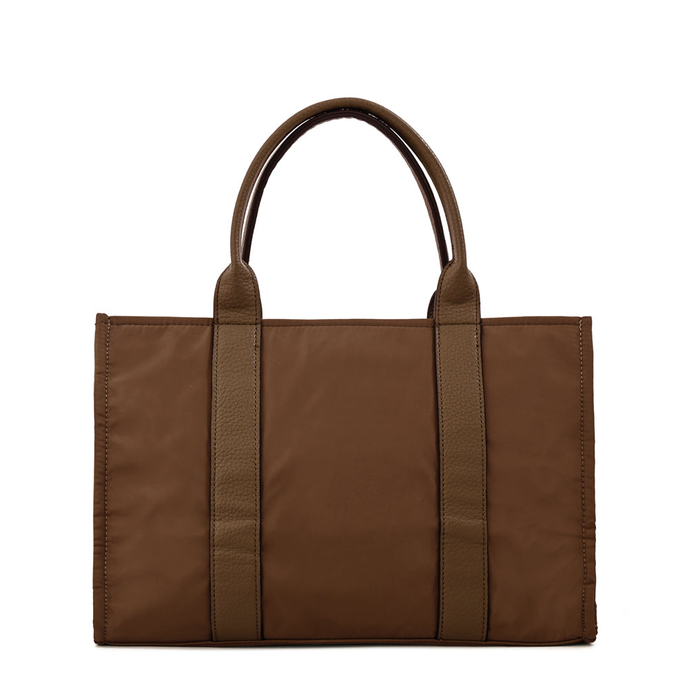 Cartera Dos Asas Porta Laptop 14" Olga Café