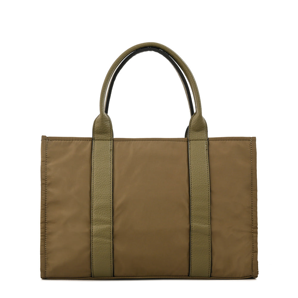 Cartera Dos Asas Porta Laptop 14" Olga Verde Oscuro