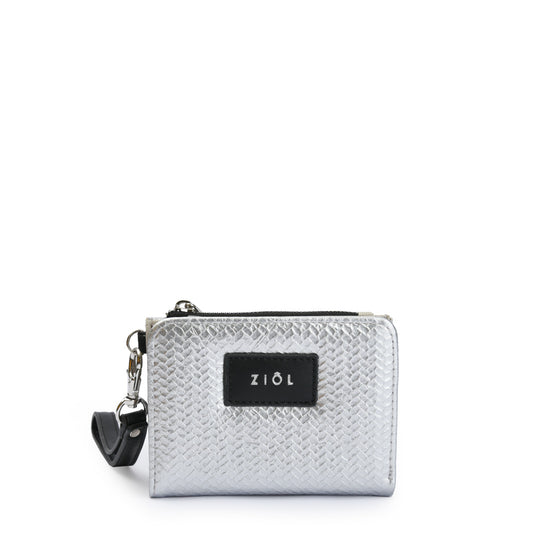 Billetera Cierre Exterior Printemps Plateado